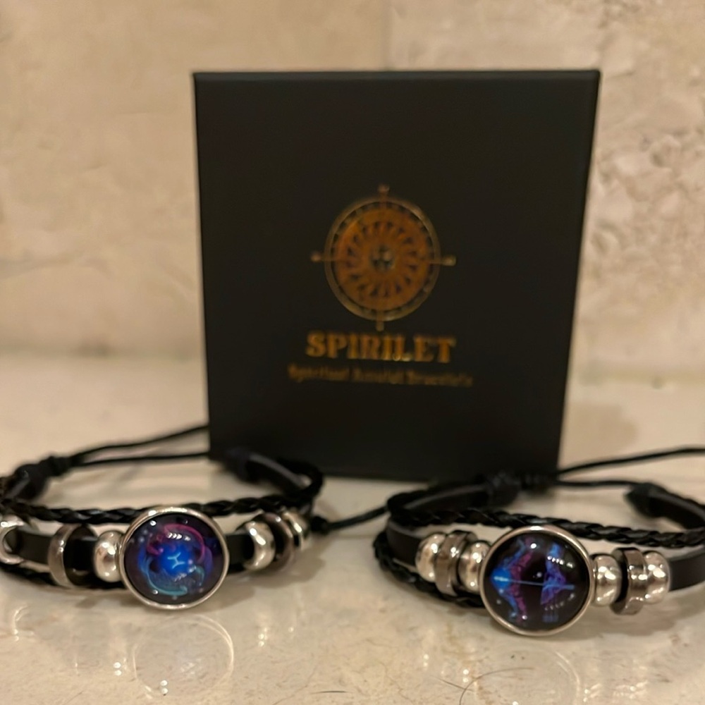 Black and Blue Beaded Bracelet Set